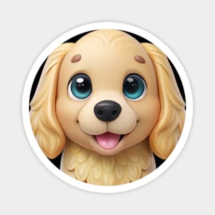 Golden Retriever Cocker Spaniel Mix Sticker – Cute Puppy Art Magnet